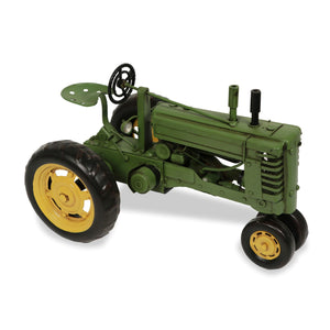 7" Green and Black Metal Hand Painted Model Tractor