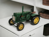 8" Green and Black Metal Hand Painted Model Tractor