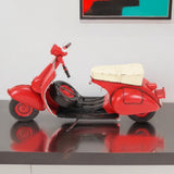 9" Red and Black Metal Hand Painted 1959 Red Scooter Model Motorcycle