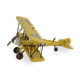 6" Yellow and Black Metal Hand Painted 1931's British Tutor Bi-Plane Model Airplane