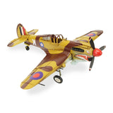 6" Yellow and Brown Metal Hand Painted 1941's P-40 Fighter Model Airplane