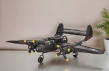 4" Black and Red Metal Hand Painted P-61 Black Widow Model Airplane