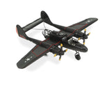 4" Black and Red Metal Hand Painted P-61 Black Widow Model Airplane