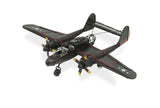 4" Black and Red Metal Hand Painted P-61 Black Widow Model Airplane