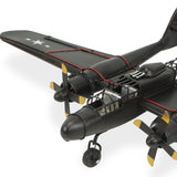 4" Black and Red Metal Hand Painted P-61 Black Widow Model Airplane