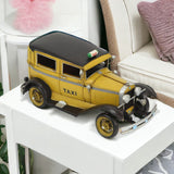 7" Yellow and Black Metal Hand Painted 1931 Yellow Taxi Model Car