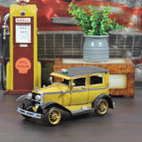 7" Yellow and Black Metal Hand Painted 1931 Yellow Taxi Model Car