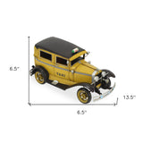 7" Yellow and Black Metal Hand Painted 1931 Yellow Taxi Model Car