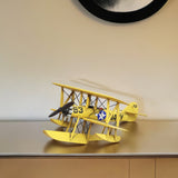 7" Yellow and Black Metal Hand Painted Model Airplane