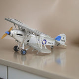 5" Blue and Gray Metal Hand Painted Model Airplane