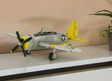 4" Yellow and Gray Metal Hand Painted P-47D Thunderbolt Model Airplane