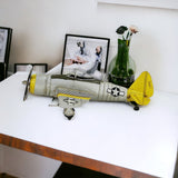 4" Yellow and Gray Metal Hand Painted P-47D Thunderbolt Model Airplane