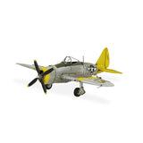 4" Yellow and Gray Metal Hand Painted P-47D Thunderbolt Model Airplane