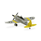 4" Yellow and Gray Metal Hand Painted P-47D Thunderbolt Model Airplane