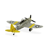 4" Yellow and Gray Metal Hand Painted P-47D Thunderbolt Model Airplane