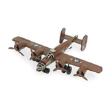 3" Brown and Silver Metal Hand Painted 1941 "B-24" Liberator Model Airplane