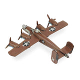 3" Brown and Silver Metal Hand Painted 1941 "B-24" Liberator Model Airplane