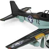 5" Black and Yellow Metal Hand Painted 1940's P-51 Mustang Model Airplane