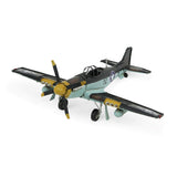 5" Black and Yellow Metal Hand Painted 1940's P-51 Mustang Model Airplane