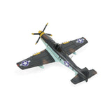 5" Black and Yellow Metal Hand Painted 1940's P-51 Mustang Model Airplane