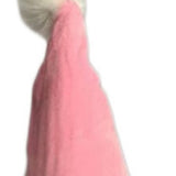 30" Pink and White Fabric Sitting Gnome