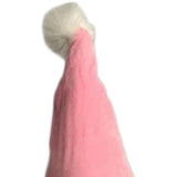 30" Pink and White Fabric Sitting Gnome