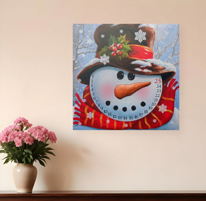 Count Down to Christmas Snowman Canvas Wrapped Canvas Print Wall Art