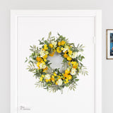 28" Green and Yellow Artificial Summer Lemon Wreath