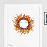 25" Orange Red Artificial Fall Twig Wreath