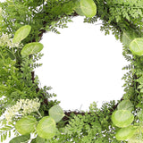 28" Green and White Artificial Fern Wreath