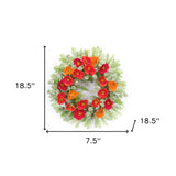 19" Red Orange Artificial Poppy Wreath