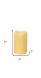 Set of Two Yellow Flameless Pillar Candle