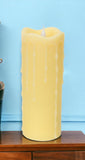 Set of Two Yellow Flameless Pillar Candles