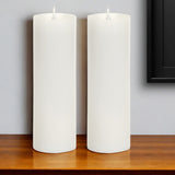 Set of Two White Flameless Pillar Candle