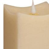 Set of Two Beige Square Flameless Pillar Candles