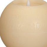 Set of Two Beige Round Flameless Designer Candle