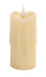 Set of Two Beige Flameless Pillar Candles