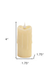 Set of Two Beige Flameless Pillar Candles