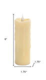 Set of Two Beige Flameless Pillar Candles