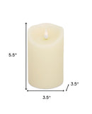 Set of Two Beige Flameless Pillar Candle