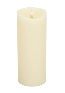 9" Beige Flameless Pillar Candle