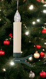 Set of Twelve Ivory Flameless Christmas Clip On Taper Candles