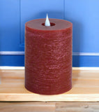 Set of Two Red Flameless Pillar Candle