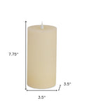 8" Beige Flameless Designer Candle