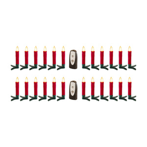 Set of Twentyfour Red Flameless Christmas Clip on Taper Candle