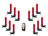 Set of Twentyfour Red LED Flameless Christmas Tree Clip On Candles