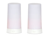 Set of Two White Flameless Pillar Candle