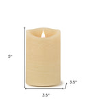 Set of Two Beige Flameless Pillar Candle