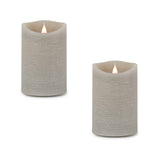 Set of Two Gray Flameless Pillar Candle