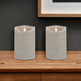 Set of Two Gray Flameless Designer Candles